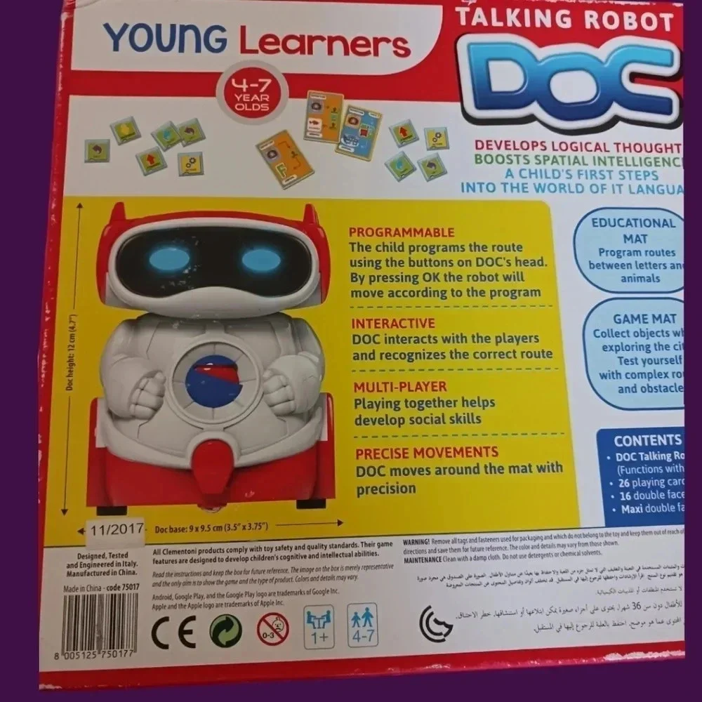 Clementoni doc educational talking robot game young learner 4 & 7 years olds